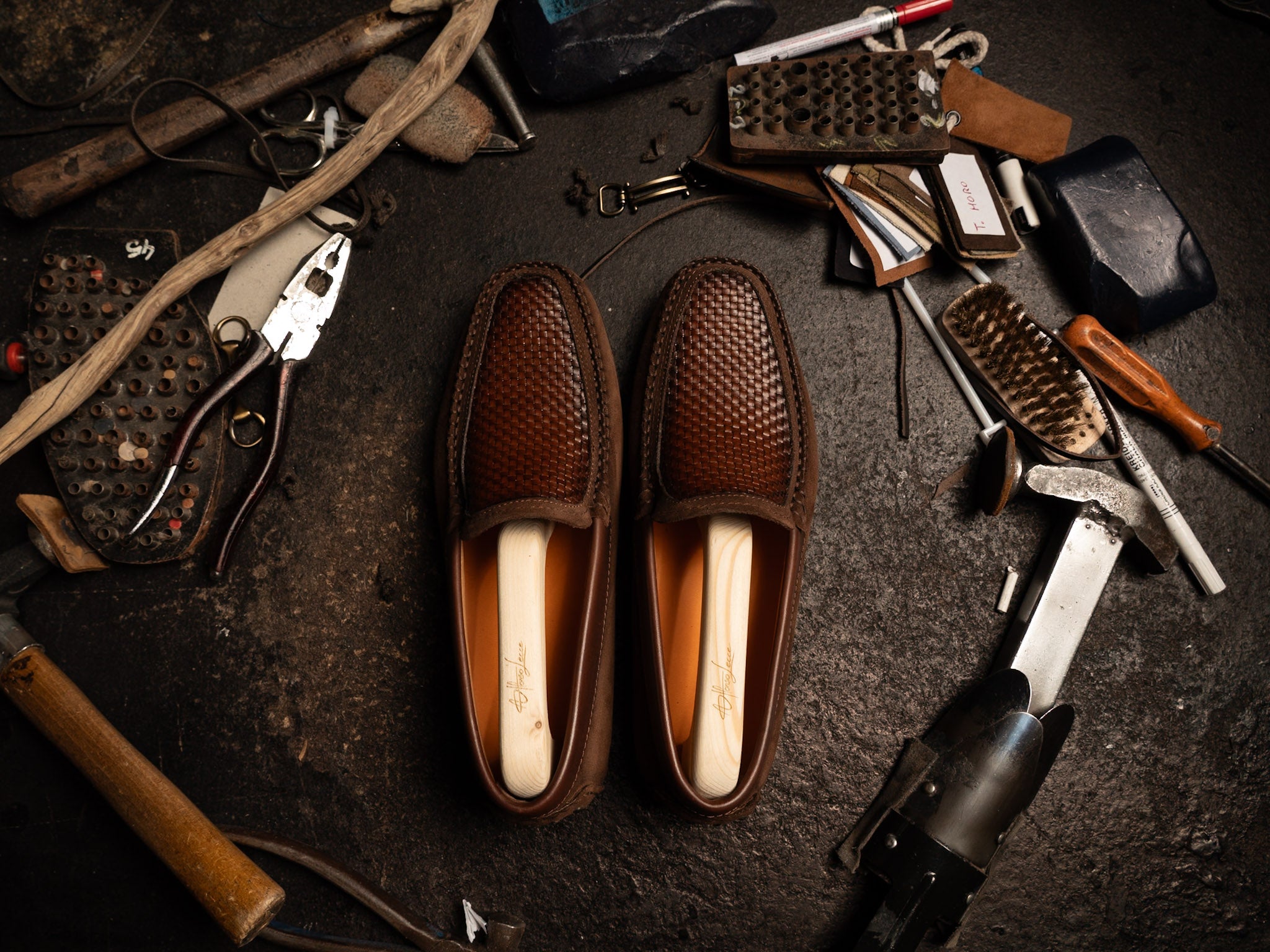 Mocassino Camoscio e Pelle Marrone