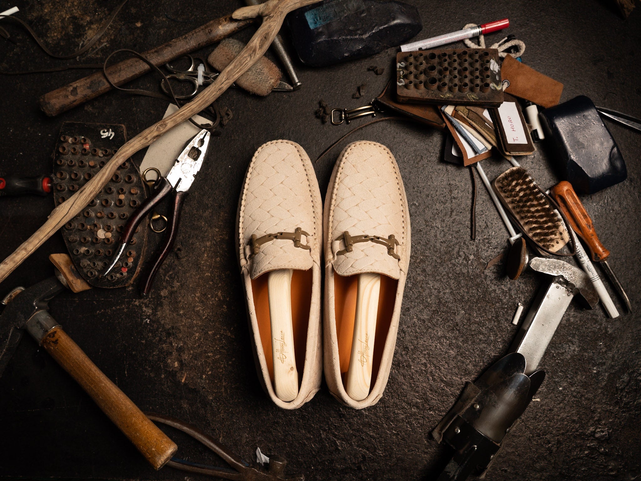 Mocassino Morsetto Camoscio Beige