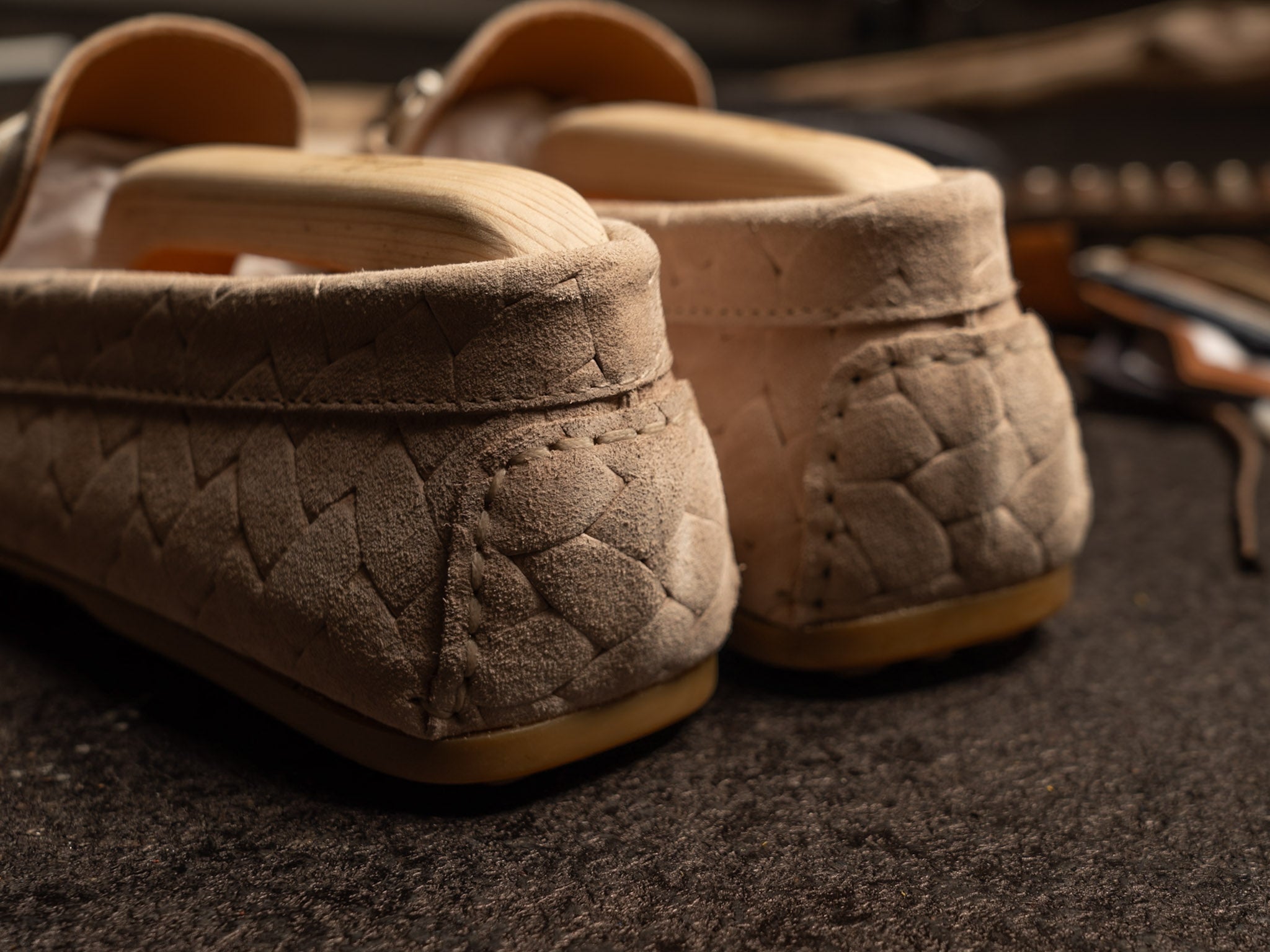 Mocassino Morsetto Camoscio Beige