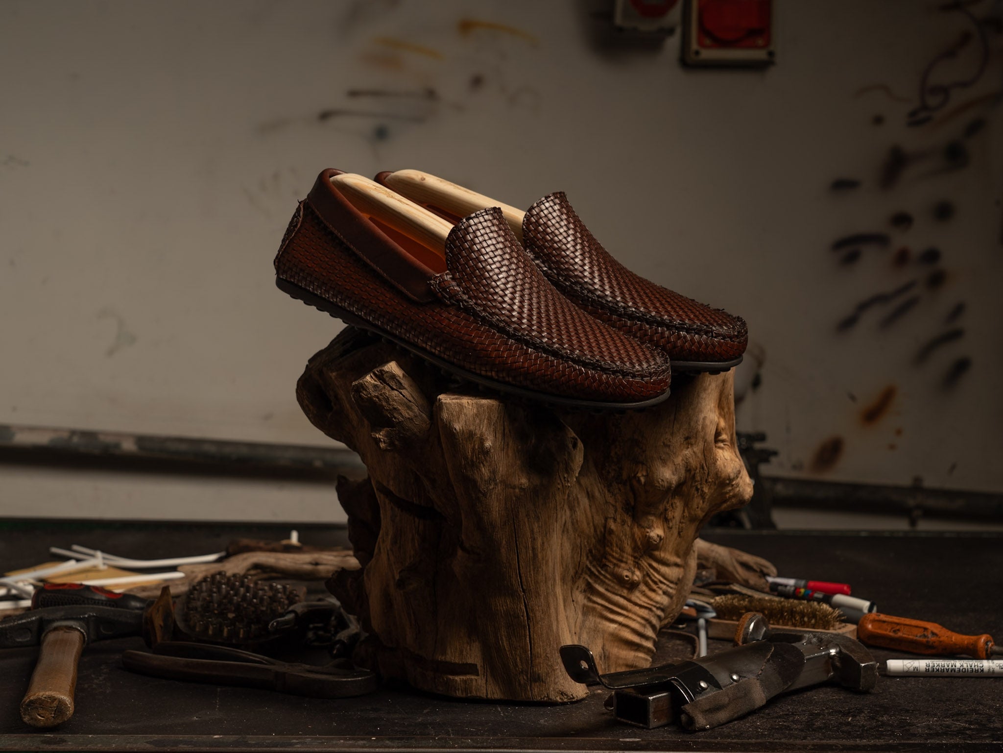 Mocassino intreccio 0.5 in Pelle Marrone