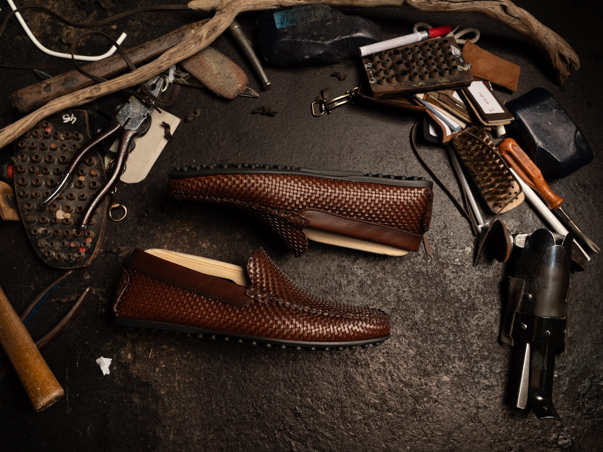 Mocassino intreccio 0.5 in Pelle Marrone