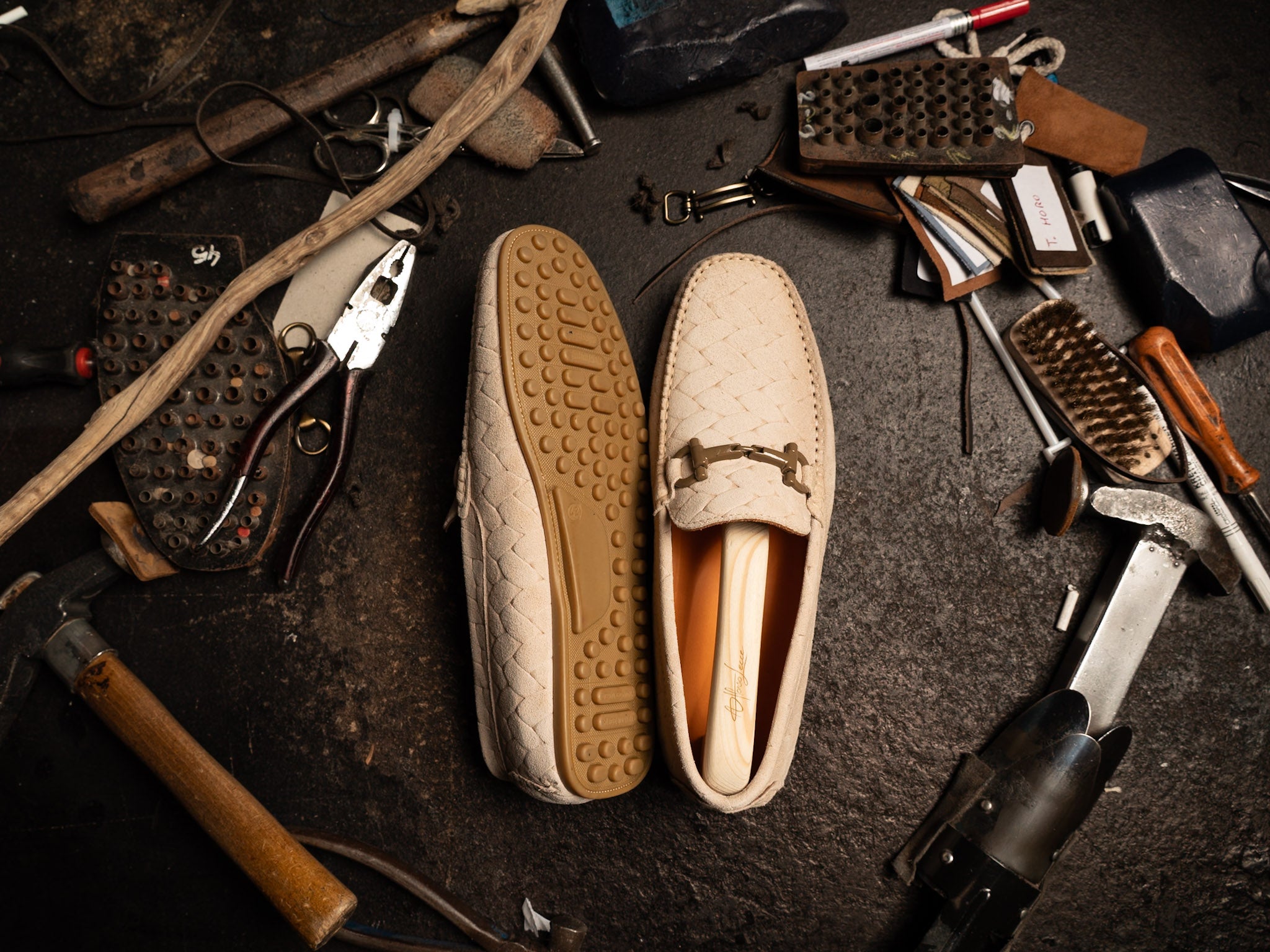 Mocassino Morsetto Camoscio Beige
