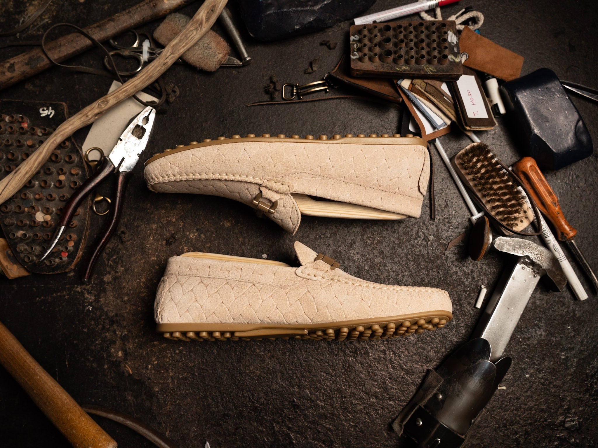 Mocassino Morsetto Camoscio Beige