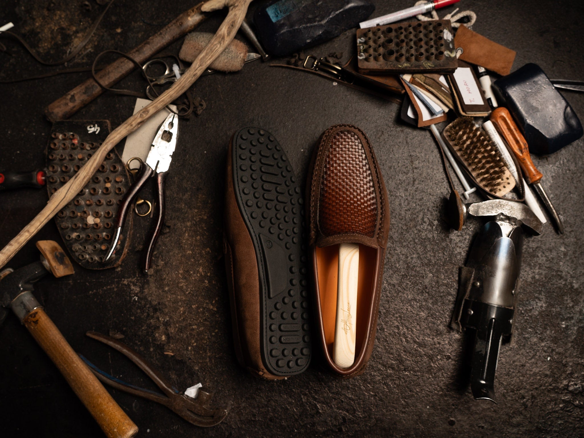 Mocassino Camoscio e Pelle Marrone