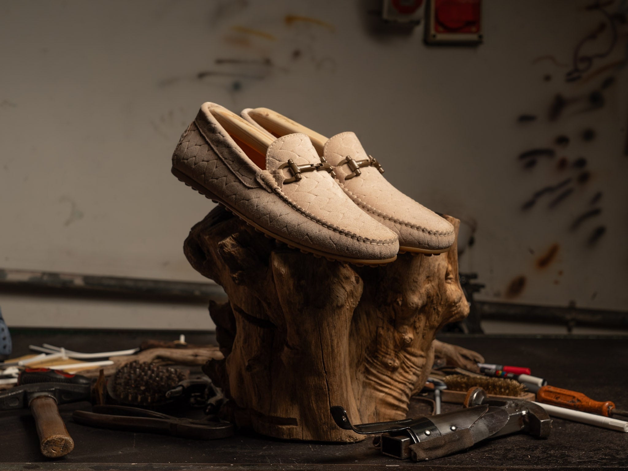 Mocassino Morsetto Camoscio Beige
